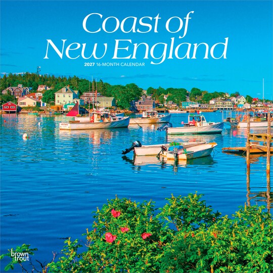 BrownTrout; Coast of New England | 2027 12 x 24 Inch (Hanging) Monthly Square Wall Calendar | Plastic-Free; Category:Wall Calendars; Image:1
